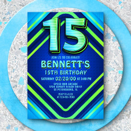 15e verjaardag Neon uitnodiging