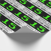 15e verjaardag - Nerdy / Geeky stijl "15" en naam Cadeaupapier (Hoek)