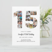 15e verjaardag nummer 15 aangepaste fotocollage kaart (Staand voorkant)