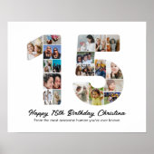 15e Verjaardag Nummer 15 Fotocollage Afbeelding Poster (Voorkant)