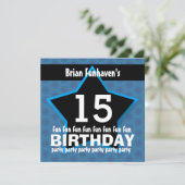 15e verjaardag of eender welk jaartal zwarte STAR  Kaart (Staand voorkant)