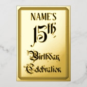 15e verjaardag Partij - Legant Manuscript + de Naa Folie Uitnodiging (Voorkant)