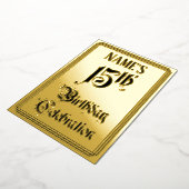 15e verjaardag Partij - Legant Manuscript + de Naa Folie Uitnodiging (Gedraaid)