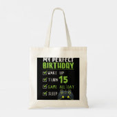 15e verjaardag partij perfect voor gamer 15 jaar o tote bag (Achterkant)