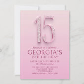 15e verjaardag Pink Diamonds Kaart (Voorkant)
