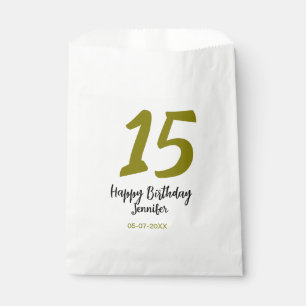 15e verjaardag Quiencenera Datum toevoegen Gouden Bedankzakje