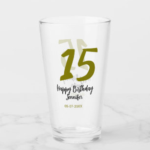 15e verjaardag Quiencenera Datum toevoegen Gouden  Glas