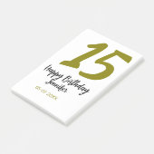 15e verjaardag Quiencenera Datum toevoegen Gouden Post-it® Notes (Schuin)
