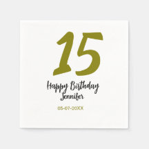 15e verjaardag Quiencenera Datum toevoegen Gouden 