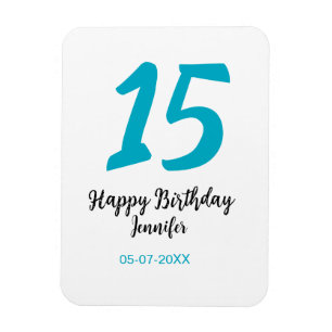 15e verjaardag Quiencenera Datum toevoegen Jaar Bl Magneet