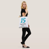 15e verjaardag Quiencenera Datum toevoegen Jaar Bl Tote Bag (Op model)