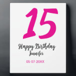 15e verjaardag Quiencenera Datum toevoegen Jaar ro Fotoplaat<br><div class="desc">bewerkbaar ontwerp</div>