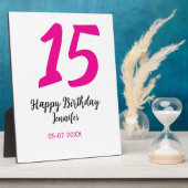 15e verjaardag Quiencenera Datum toevoegen Jaar ro Fotoplaat (Zijkant)