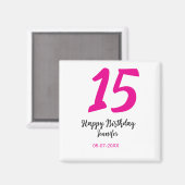 15e verjaardag Quiencenera Datum toevoegen Jaar ro Magneet (Voorkant / Achterkant)