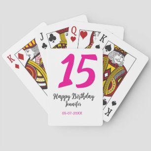 15e verjaardag Quiencenera Datum toevoegen Jaar ro Pokerkaarten