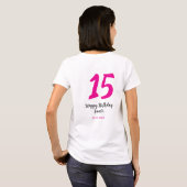 15e verjaardag Quiencenera Datum toevoegen Jaar ro T-shirt (Achterkant volledig)