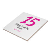 15e verjaardag Quiencenera Datum toevoegen Jaar ro Tegeltje (Zijkant)