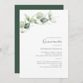 15e verjaardag Quinceanera Eucalyptus Foliage Invi Kaart (Voorkant / Achterkant)