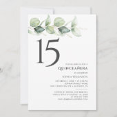 15e verjaardag Quinceanera Eucalyptus Foliage Kaart (Voorkant)