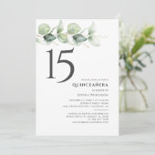15e verjaardag Quinceanera Eucalyptus Foliage Kaart (Staand voorkant)