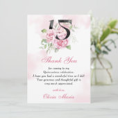 15e verjaardag Quinceanera Floral Dank u kaart (Staand voorkant)