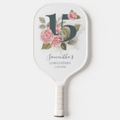 15e verjaardag Quinceanera Pink Floral Pickleball Paddle (Achterkant)