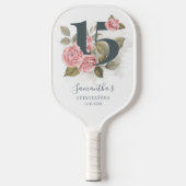 15e verjaardag Quinceanera Pink Floral Pickleball Paddle (Voorkant)