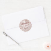15e verjaardag quinceanera roze gouden jurk glinst ronde sticker (Envelop)