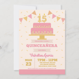 15e verjaardag Quinceañera uitnodiging