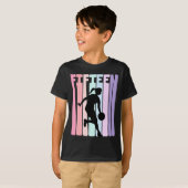 15e verjaardag Retro Basketball Player 15 jaar T-shirt (Voorkant volledig)