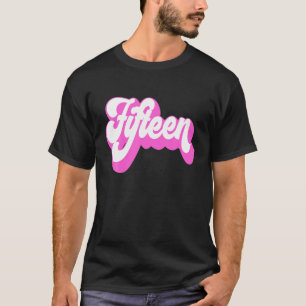 15e verjaardag Retro Hot Pink Girl Quince F T-shirt