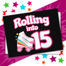 15e verjaardag Roller Skating 15 jaar oud schaatse