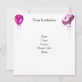 15e verjaardag roze hartenballonnen kaart (Achterkant)