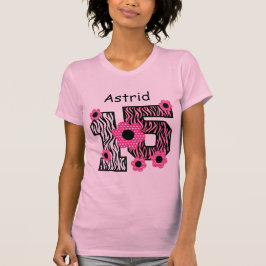 15e verjaardag Roze Zebra Aangepaste naam V025A4J4 T-shirt