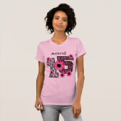 15e verjaardag Roze Zebra Aangepaste naam V025A4J4 T-shirt (Voorkant volledig)