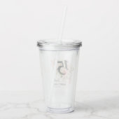 15e verjaardag Rustic Floral Custom Quinceanera Acryl Drinkbeker (Achterkant)