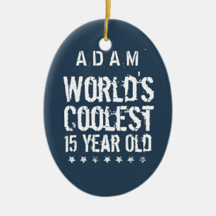 15e verjaardag 's werelds oudste 15-jarige marine keramisch ornament
