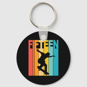 15e verjaardag Skateboarden 15-jarige schaatser Pa Sleutelhanger
