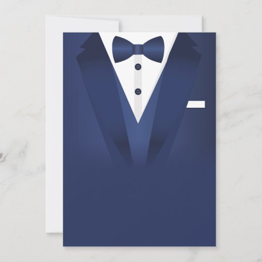 15e verjaardag Spy Suit Zwart stropdas Goud Tuxedo Kaart (Achterkant)