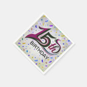 15e Verjaardag Tekst met Partij Confetti Servet (Hoek)
