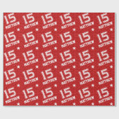 15e verjaardag typografie rood cadeaupapier (Vlak)