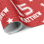 15e verjaardag typografie rood cadeaupapier (Rol Hoek)