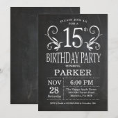 15e verjaardag Uitnodiging karton (Voorkant / Achterkant)