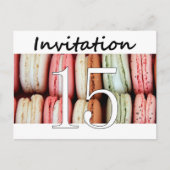 15e verjaardag uitnodiging macaron (Voorkant)