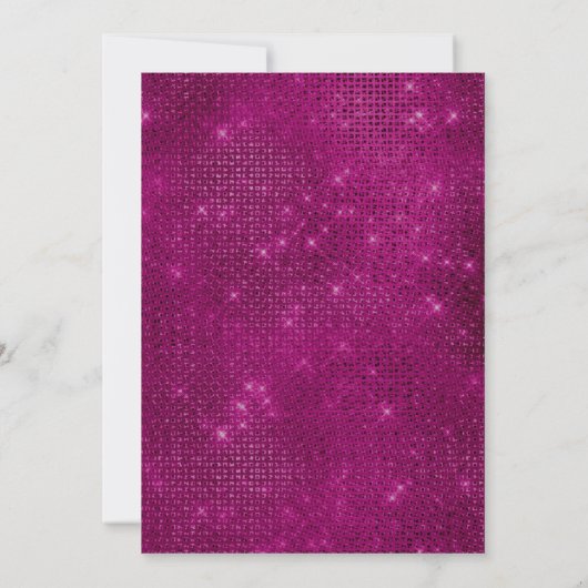 15e verjaardag uitnodiging magenta roze glitter (Achterkant)