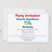 15e verjaardag Uitnodiging met foto (Achterkant)