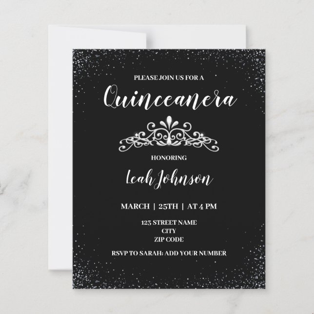 15e verjaardag uitnodiging van Quinceanera (Voorkant)
