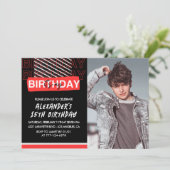 15e verjaardag uitnodigingen Mannen Party Foto Roo (Staand voorkant)