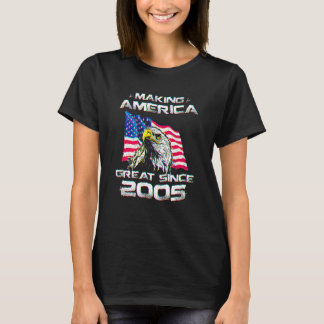 15e Verjaardag Usa Vlag Amerika Groot Maken Sinds  T-shirt
