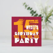 15e verjaardag van de 15e verjaardag van de 15e ja kaart (Staand voorkant)